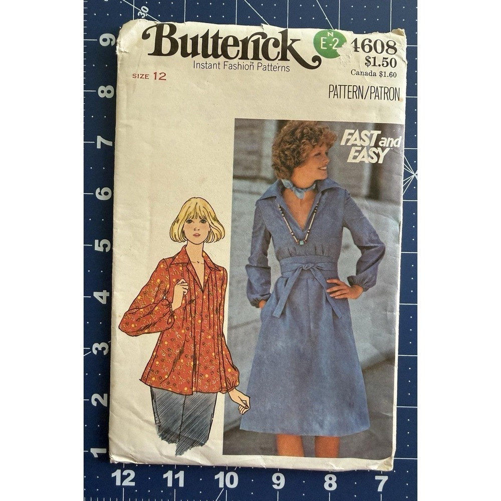 Butterick Pattern 4608 Misses' Dress, Top & Sash Size 12 CUT Complete